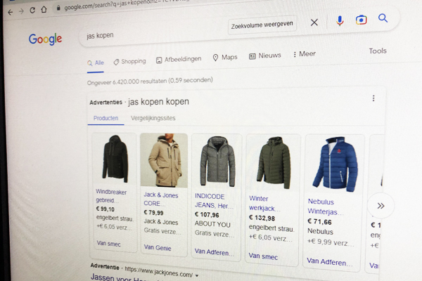 Google shopping advertentie