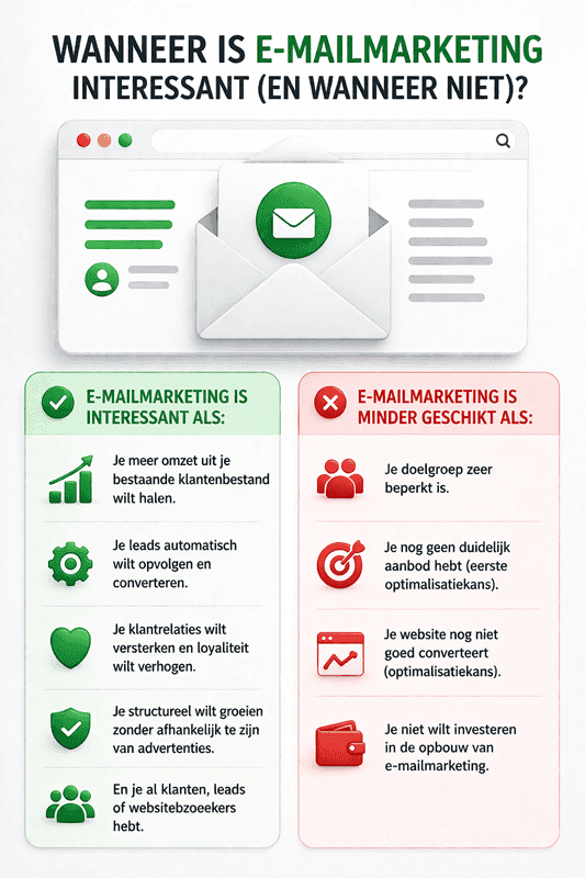 Infographic - Wanneer is e-mailmarketing interessant?