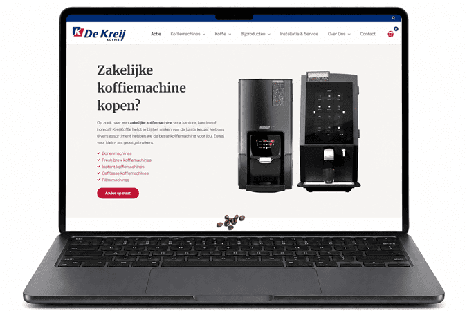 Praktijkvoorbeeld - Website gemaakt voor KreijKoffie