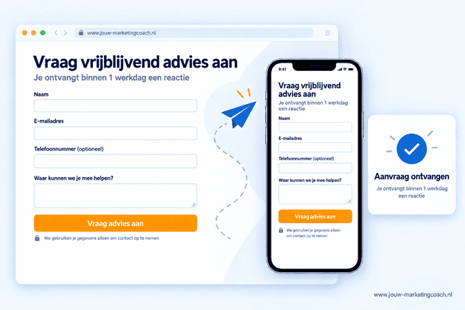 Voorbeeld van een goed opgebouwd websiteformulier